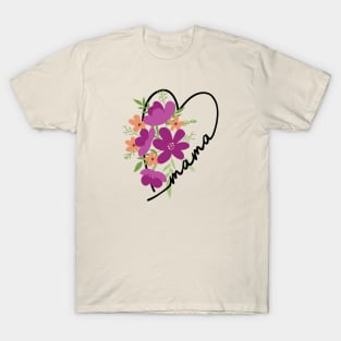 Mama heart floral gift for mom T-Shirt